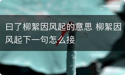 曰了柳絮因风起的意思 柳絮因风起下一句怎么接