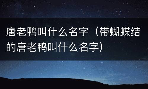 唐老鸭叫什么名字（带蝴蝶结的唐老鸭叫什么名字）