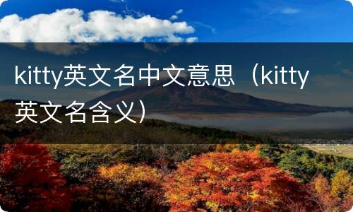 kitty英文名中文意思（kitty英文名含义）