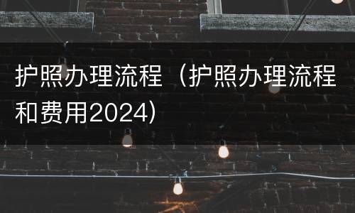 护照办理流程（护照办理流程和费用2024）