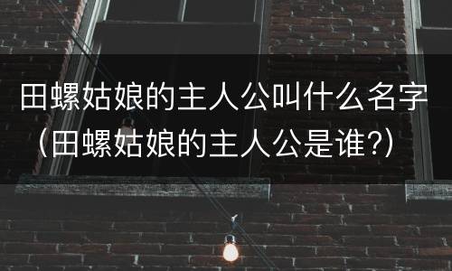 田螺姑娘的主人公叫什么名字（田螺姑娘的主人公是谁?）