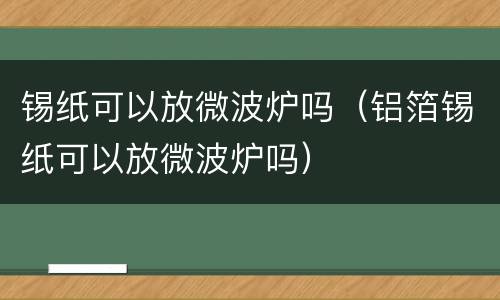 锡纸可以放微波炉吗（铝箔锡纸可以放微波炉吗）