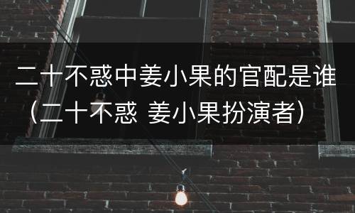 二十不惑中姜小果的官配是谁（二十不惑 姜小果扮演者）