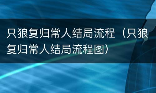 只狼复归常人结局流程（只狼复归常人结局流程图）