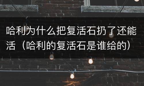 哈利为什么把复活石扔了还能活（哈利的复活石是谁给的）