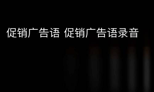 促销广告语 促销广告语录音