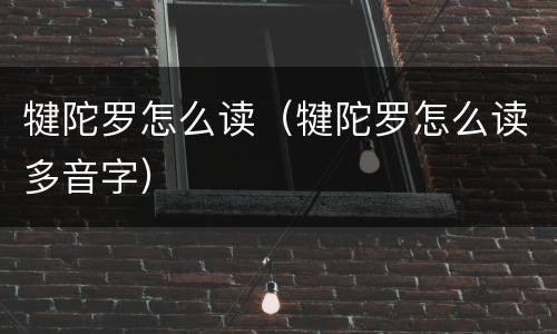 犍陀罗怎么读（犍陀罗怎么读多音字）