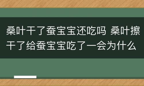 桑叶干了蚕宝宝还吃吗 桑叶擦干了给蚕宝宝吃了一会为什么上面又有水了