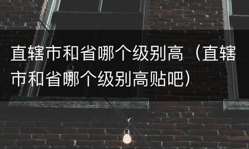 直辖市和省哪个级别高（直辖市和省哪个级别高贴吧）