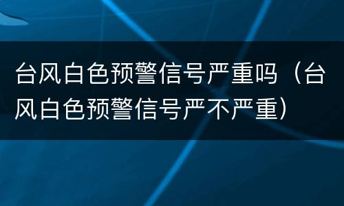 台风白色预警信号严重吗（台风白色预警信号严不严重）