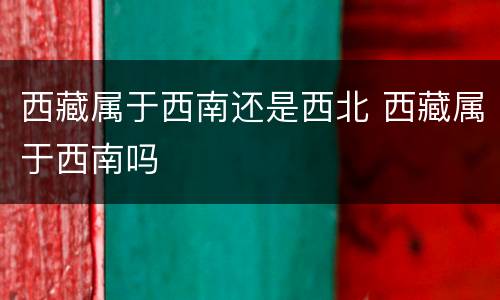 西藏属于西南还是西北 西藏属于西南吗