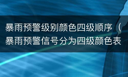 暴雨预警级别颜色四级顺序（暴雨预警信号分为四级颜色表示）