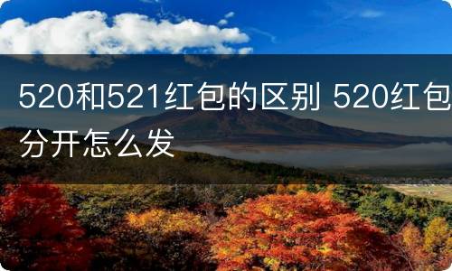 520和521红包的区别 520红包分开怎么发