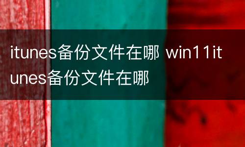 itunes备份文件在哪 win11itunes备份文件在哪