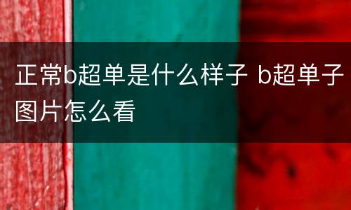 正常b超单是什么样子 b超单子图片怎么看