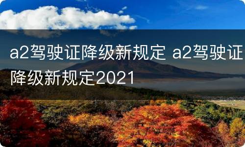 a2驾驶证降级新规定 a2驾驶证降级新规定2021