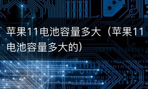 苹果11电池容量多大（苹果11电池容量多大的）