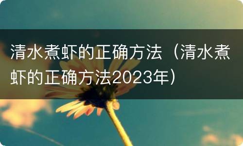 清水煮虾的正确方法（清水煮虾的正确方法2023年）