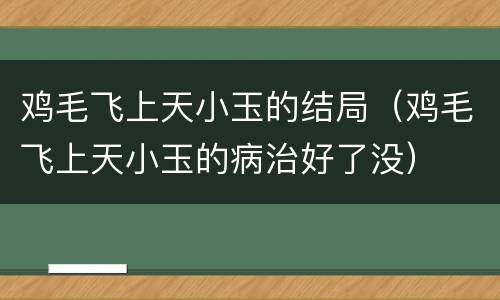 鸡毛飞上天小玉的结局（鸡毛飞上天小玉的病治好了没）