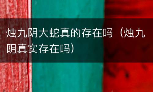 烛九阴大蛇真的存在吗（烛九阴真实存在吗）