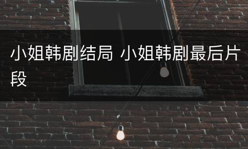 小姐韩剧结局 小姐韩剧最后片段