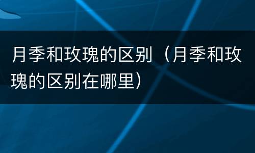 月季和玫瑰的区别（月季和玫瑰的区别在哪里）