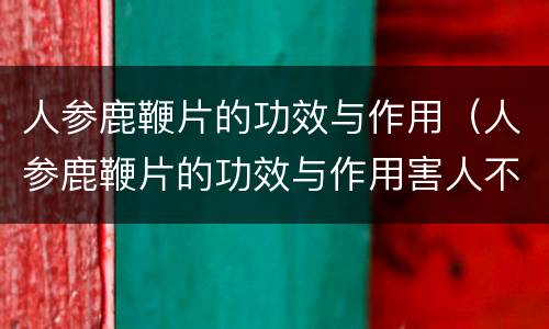 人参鹿鞭片的功效与作用（人参鹿鞭片的功效与作用害人不浅）