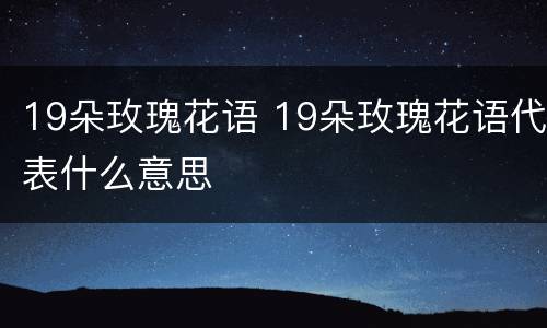 19朵玫瑰花语 19朵玫瑰花语代表什么意思