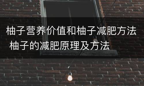 柚子营养价值和柚子减肥方法 柚子的减肥原理及方法