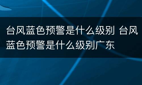 台风蓝色预警是什么级别 台风蓝色预警是什么级别广东