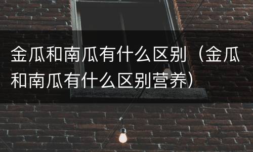 金瓜和南瓜有什么区别（金瓜和南瓜有什么区别营养）