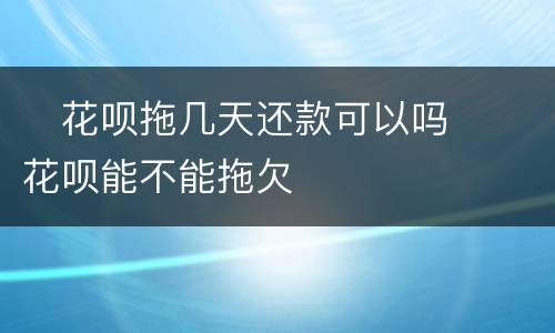 ​花呗拖几天还款可以吗  ​花呗能不能拖欠