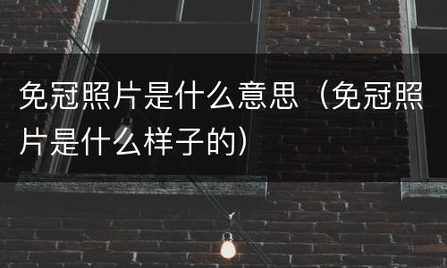 免冠照片是什么意思（免冠照片是什么样子的）