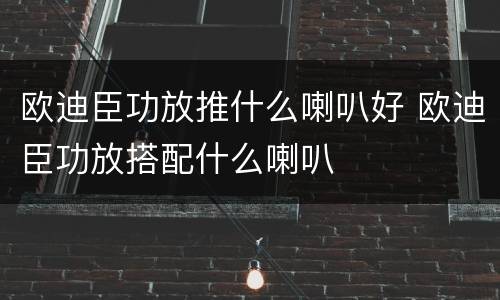 欧迪臣功放推什么喇叭好 欧迪臣功放搭配什么喇叭