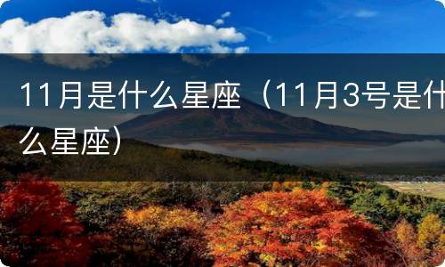 11月是什么星座（11月3号是什么星座）