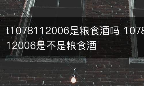 t1078112006是粮食酒吗 107812006是不是粮食酒