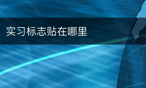 实习标志贴在哪里