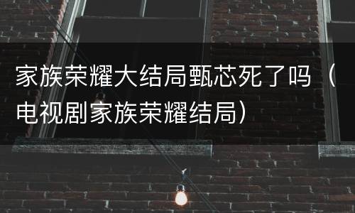 家族荣耀大结局甄芯死了吗（电视剧家族荣耀结局）