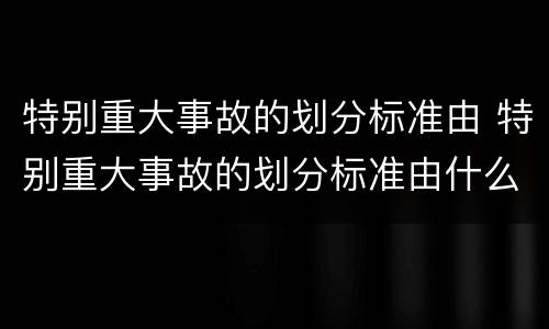 特别重大事故的划分标准由 特别重大事故的划分标准由什么规定