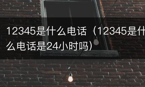 12345是什么电话（12345是什么电话是24小时吗）