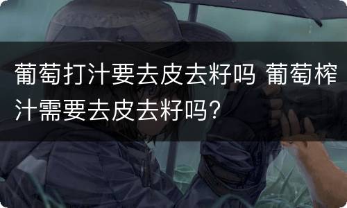 葡萄打汁要去皮去籽吗 葡萄榨汁需要去皮去籽吗?