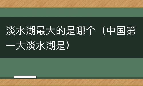 淡水湖最大的是哪个（中国第一大淡水湖是）