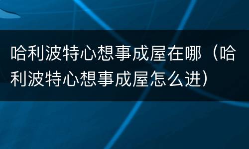 哈利波特心想事成屋在哪（哈利波特心想事成屋怎么进）