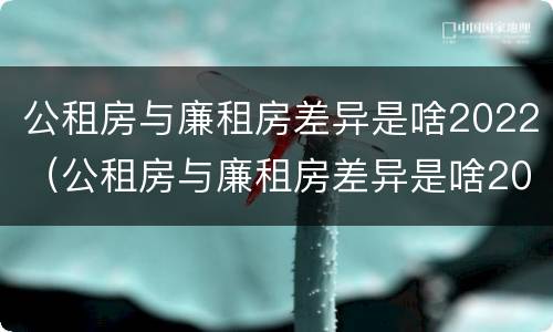 公租房与廉租房差异是啥2022（公租房与廉租房差异是啥2022年的）