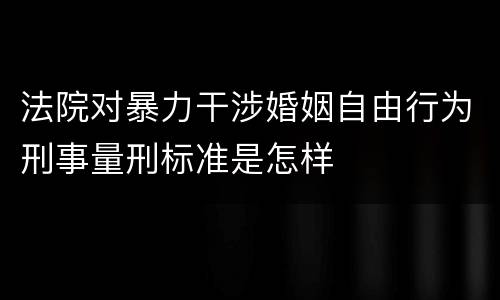 法院对暴力干涉婚姻自由行为刑事量刑标准是怎样