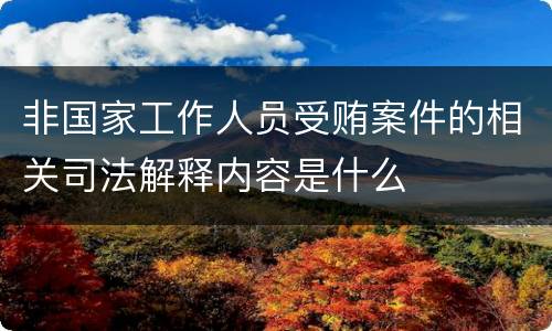 非国家工作人员受贿案件的相关司法解释内容是什么