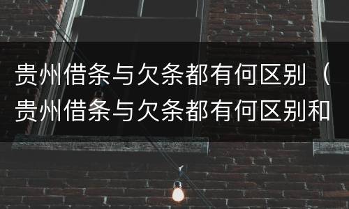 贵州借条与欠条都有何区别（贵州借条与欠条都有何区别和联系）