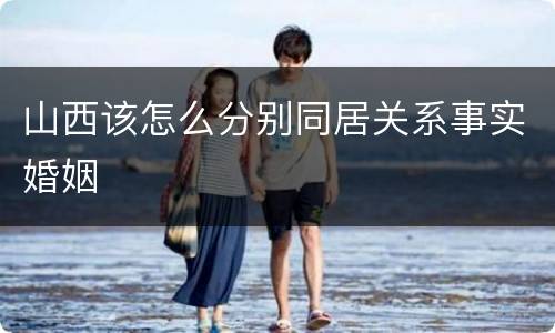 山西该怎么分别同居关系事实婚姻