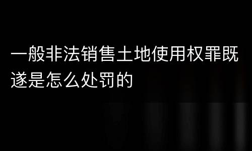 一般非法销售土地使用权罪既遂是怎么处罚的