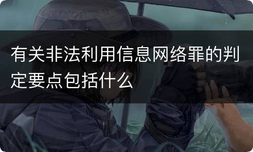 有关非法利用信息网络罪的判定要点包括什么